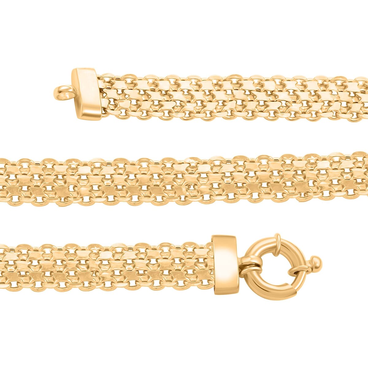 14K Yellow Gold Over Sterling Silver Silken Weave Chain Necklace 20 Inches 22.40 Grams image number 2