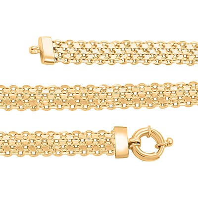 14K Yellow Gold Over Sterling Silver Silken Weave Chain Necklace 20 Inches 22.40 Grams