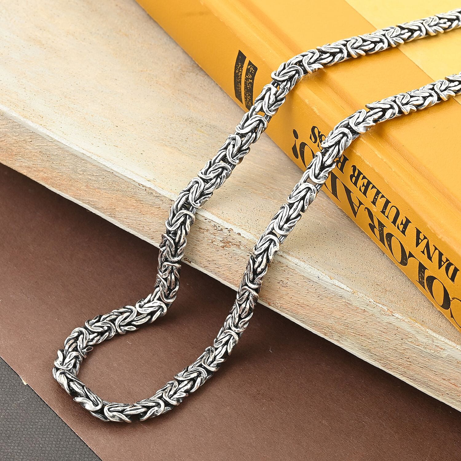 Byzantine Necklace in Black Oxidized Sterling Silver 22.8 Grams 20 Inches