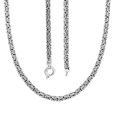 Byzantine Necklace in Black Oxidized Sterling Silver 22.8 Grams 20 Inches