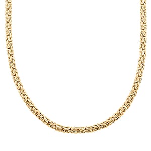 14K YG Over Sterling Silver Byzantine Necklace (20 Inches) (24.5 g)