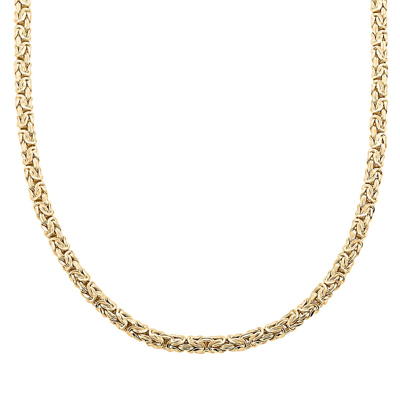 14K YG Over Sterling Silver Byzantine Necklace (20 Inches) (24.5 g)