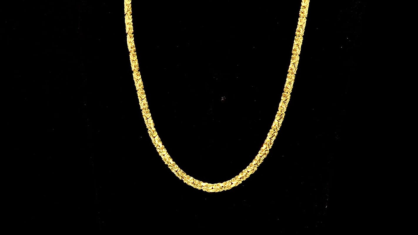 14K YG Over Sterling Silver Byzantine Necklace (20 Inches) (24.5 g)