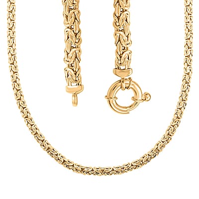 14K YG Over Sterling Silver Byzantine Necklace (20 Inches) (24.5 g)