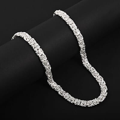 Sterling Silver Byzantine Necklace 20 Inches 46.5 Grams