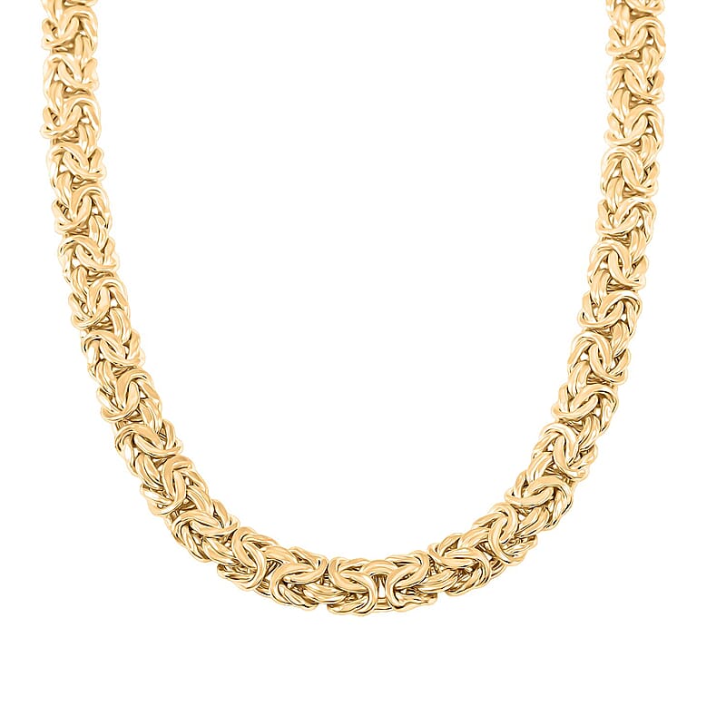 14K YG Over Sterling Silver Byzantine Necklace 20 Inches 46.5 Grams