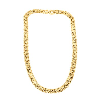 14K YG Over Sterling Silver Byzantine Necklace 20 Inches 46.5 Grams