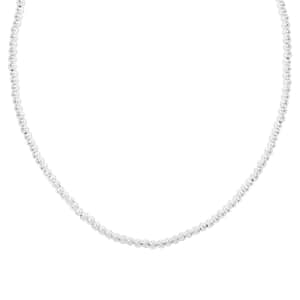 Sterling Silver Loose Beads Necklace 20 Inches 17 Grams