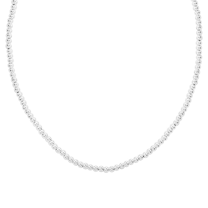 Sterling Silver Loose Beads Necklace 20 Inches 17 Grams