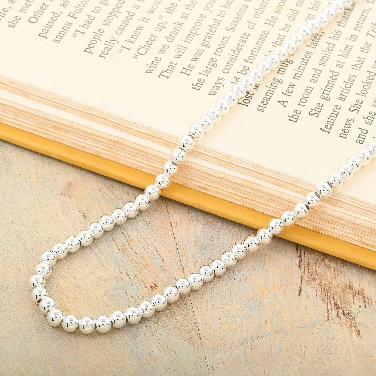 Sterling Silver Loose Beads Necklace 20 Inches 17 Grams
