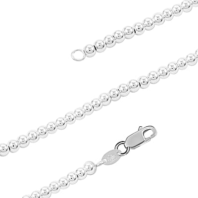 Sterling Silver Loose Beads Necklace 20 Inches 17 Grams