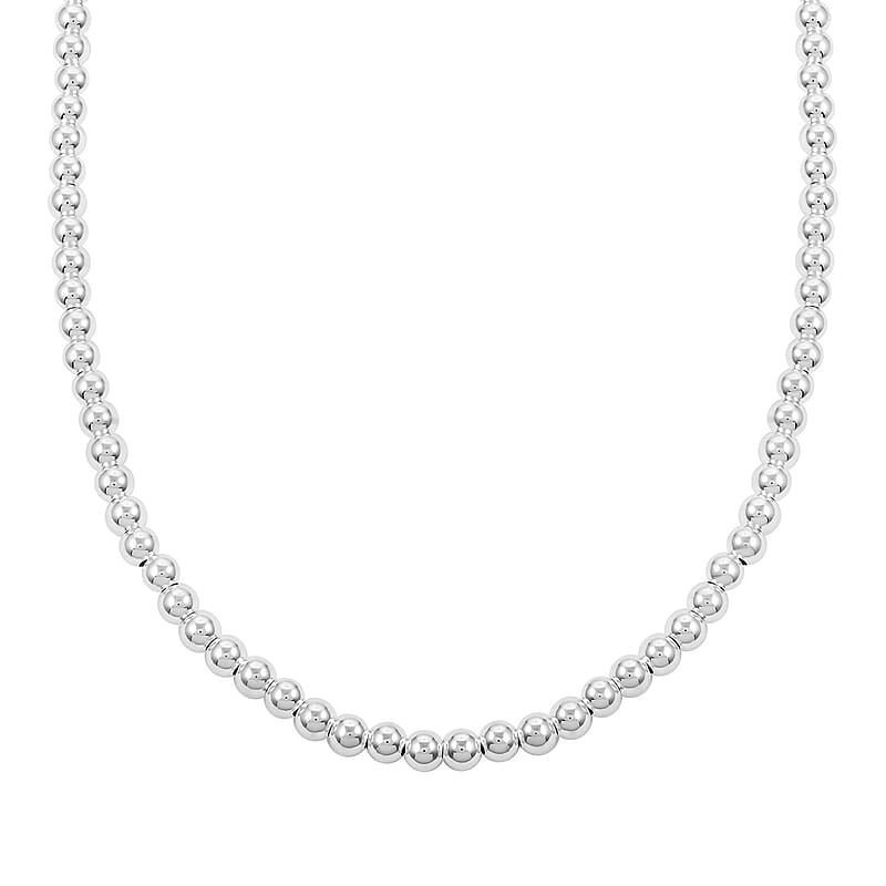 Sterling Silver Loose Beads Necklace 18 Inches 23 Grams
