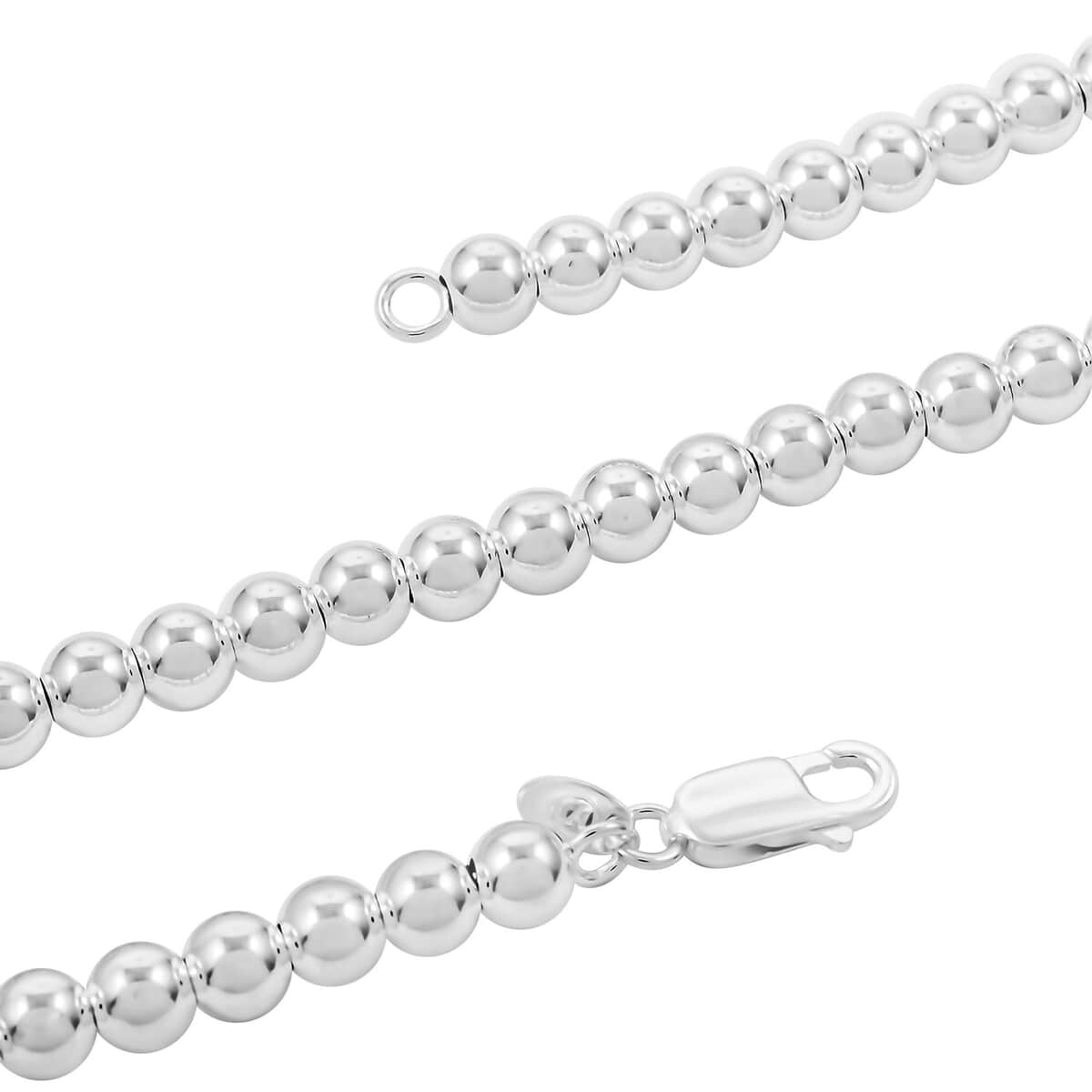 Sterling Silver Loose Beads Necklace 18 Inches 23 Grams image number 2