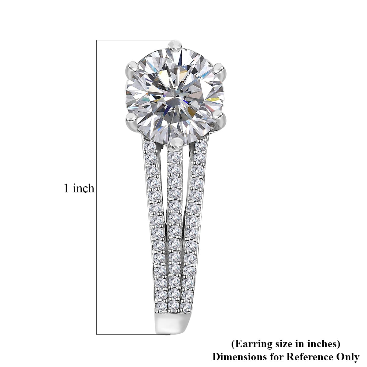 Moissanite and Kagem Zambian Emerald Earrings in Platinum Over Sterling Silver 4.00 ctw image number 4