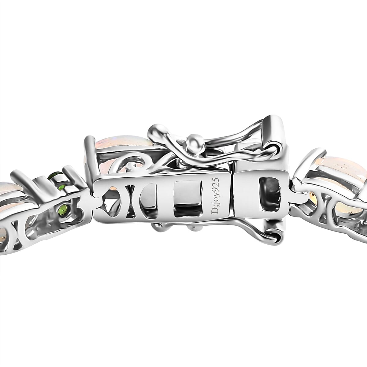 Premium Ethiopian Welo Opal and Chrome Diopside Bracelet in Platinum Over Sterling Silver (6.50 In) 6.35 ctw image number 4