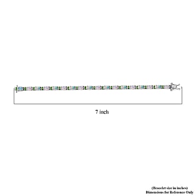 Premium Ethiopian Welo Opal and Chrome Diopside Bracelet in Platinum Over Sterling Silver (6.50 In) 6.35 ctw