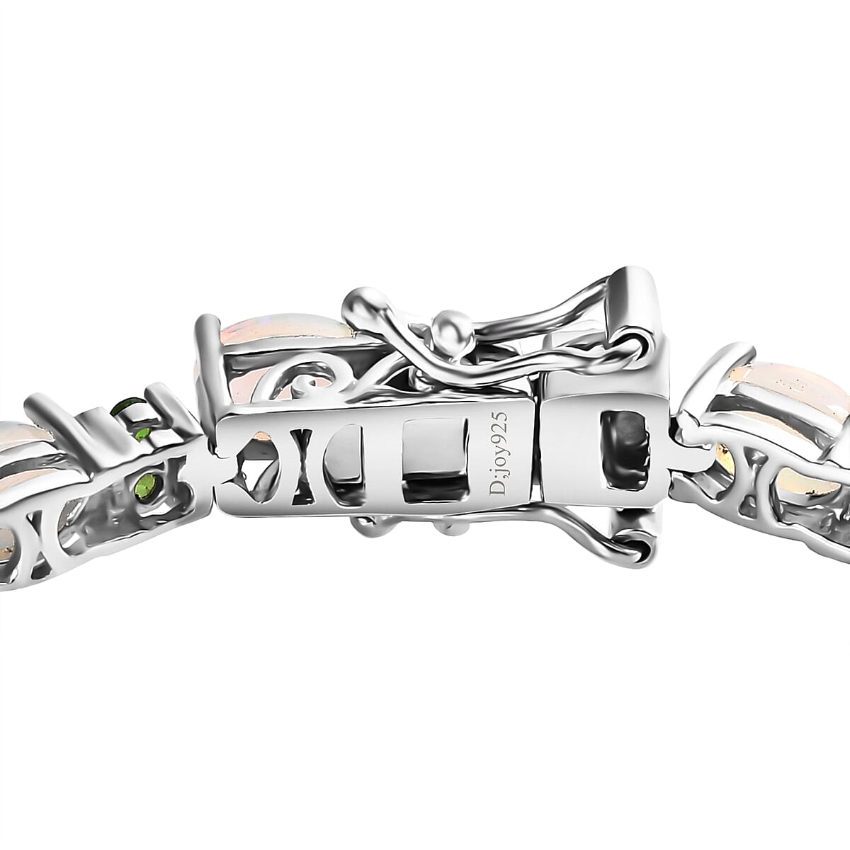 Premium Ethiopian Welo Opal and Chrome Diopside Bracelet in Platinum Over Sterling Silver (7.25 In) 7.40 ctw image number 3