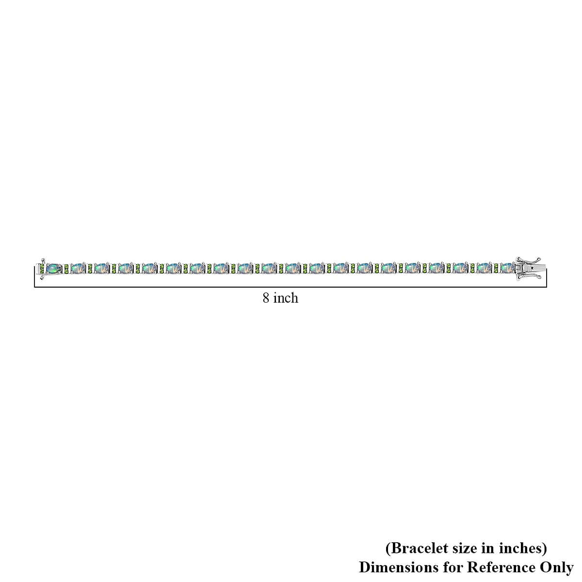 Premium Ethiopian Welo Opal and Chrome Diopside Bracelet in Platinum Over Sterling Silver (7.25 In) 7.40 ctw image number 4