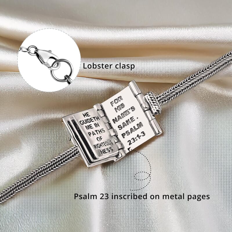 D'Joy Black Oxidized Sterling Silver Openable Bible Cross Bracelet (6.50-8.0In) 14.75 Grams
