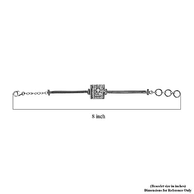 D'Joy Black Oxidized Sterling Silver Openable Bible Cross Bracelet (6.50-8.0In) 14.75 Grams