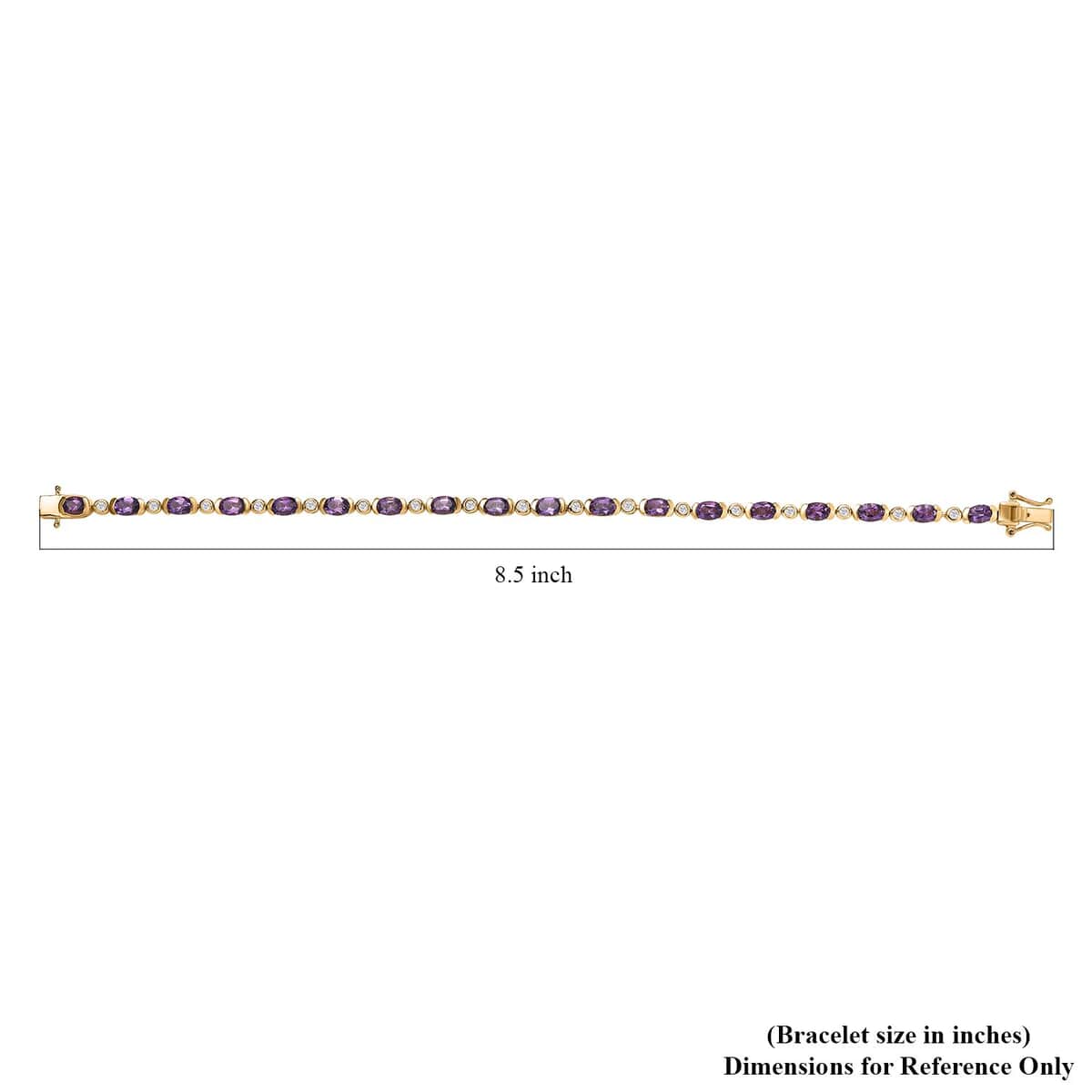 Uruguayan Amethyst and Moissanite Bracelet in Vermeil Yellow Gold Over Sterling Silver (8.00 In) 8.00 ctw image number 4