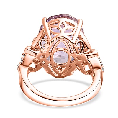 African Amethyst and Multi Gemstone 9.90 ctw Ring in 14K Vermeil Rose Gold Over Sterling Silver (Size 10.0)