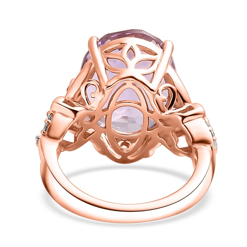 African Amethyst and Multi Gemstone 9.90 ctw Ring in 14K Vermeil Rose Gold Over Sterling Silver (Size 10.0)