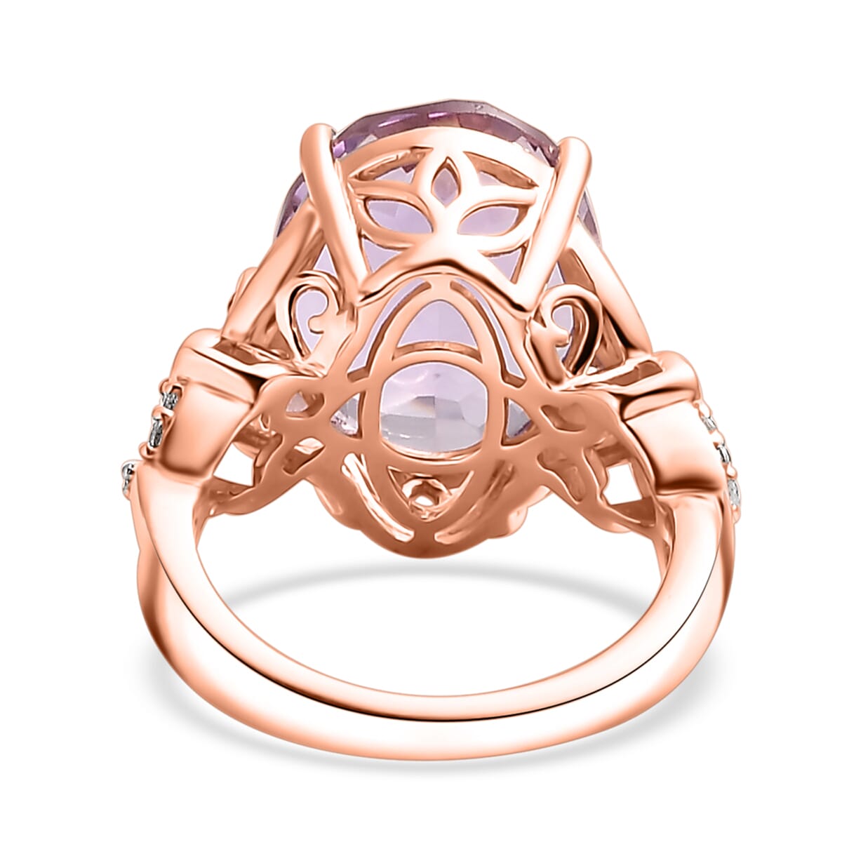 African Amethyst and Multi Gemstone 9.90 ctw Ring in 14K Vermeil Rose Gold Over Sterling Silver (Size 7.0) image number 4