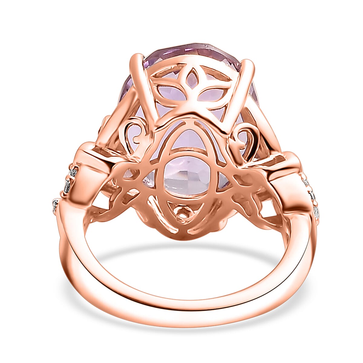 African Amethyst and Multi Gemstone 9.90 ctw Ring in 14K Vermeil Rose Gold Over Sterling Silver (Size 9.0) image number 4
