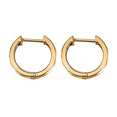 Moissanite Hoop Earrings in 18K Vermeil Yellow Gold Over Sterling Silver 0.30 ctw