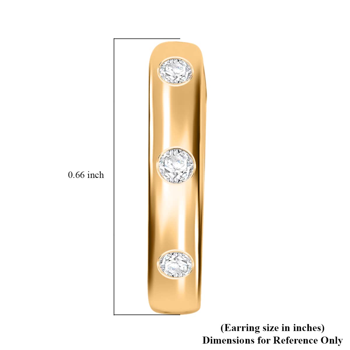 Moissanite Hoop Earrings in 18K Vermeil Yellow Gold Over Sterling Silver 0.30 ctw image number 4