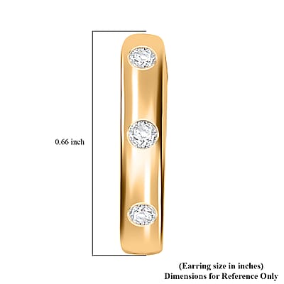Moissanite Hoop Earrings in 18K Vermeil Yellow Gold Over Sterling Silver 0.30 ctw