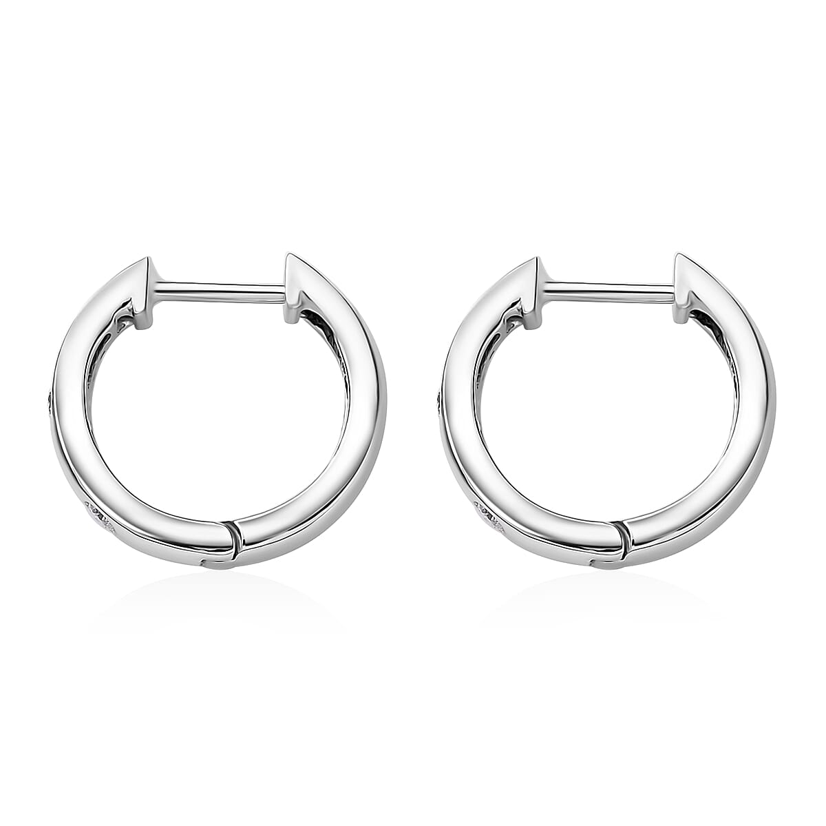 Moissanite Hoop Earrings in Rhodium Over Sterling Silver 0.25 ctw image number 3