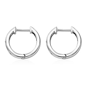 Moissanite Hoop Earrings in Rhodium Over Sterling Silver 0.25 ctw