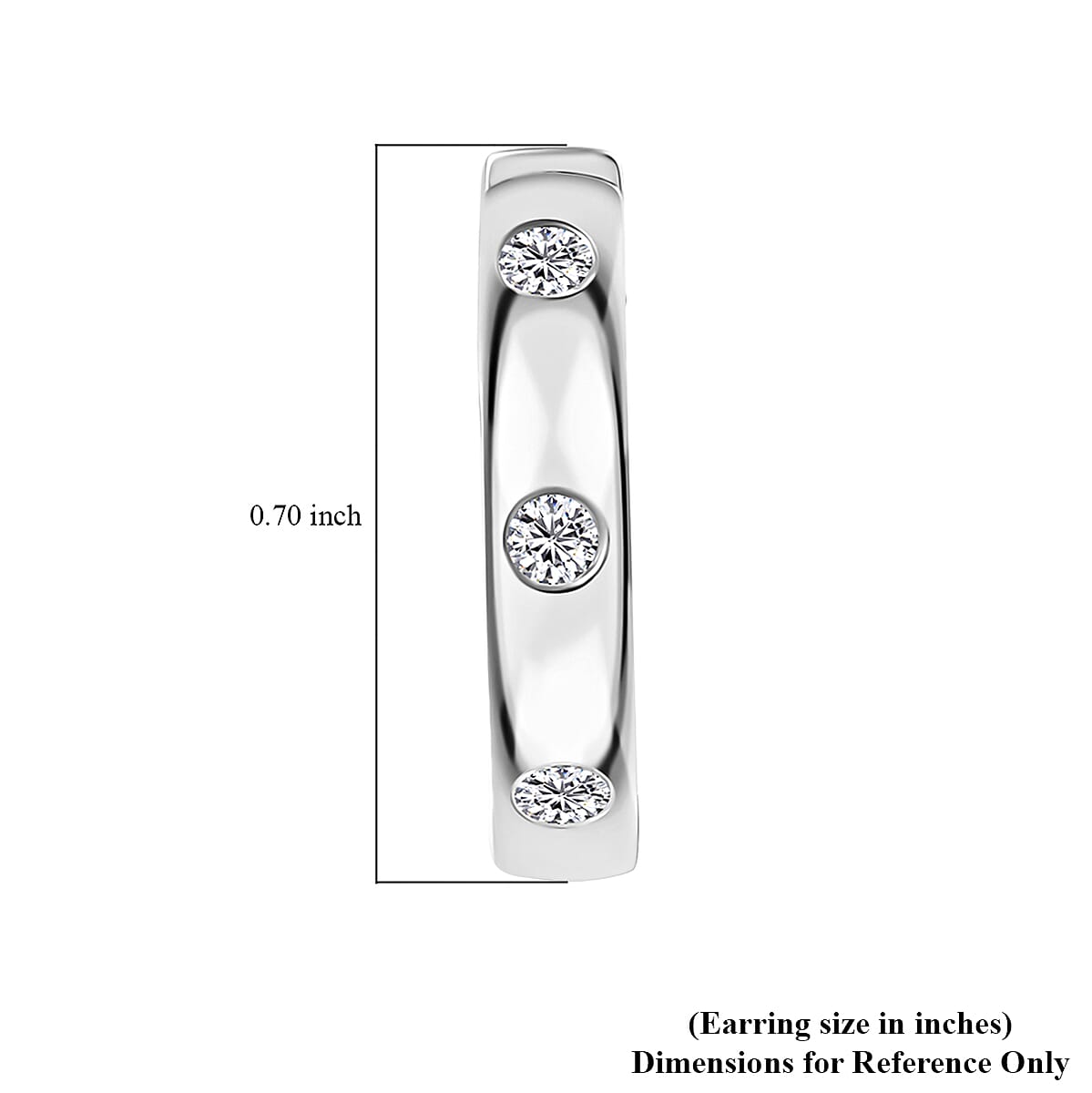 Moissanite Hoop Earrings in Rhodium Over Sterling Silver 0.25 ctw image number 4