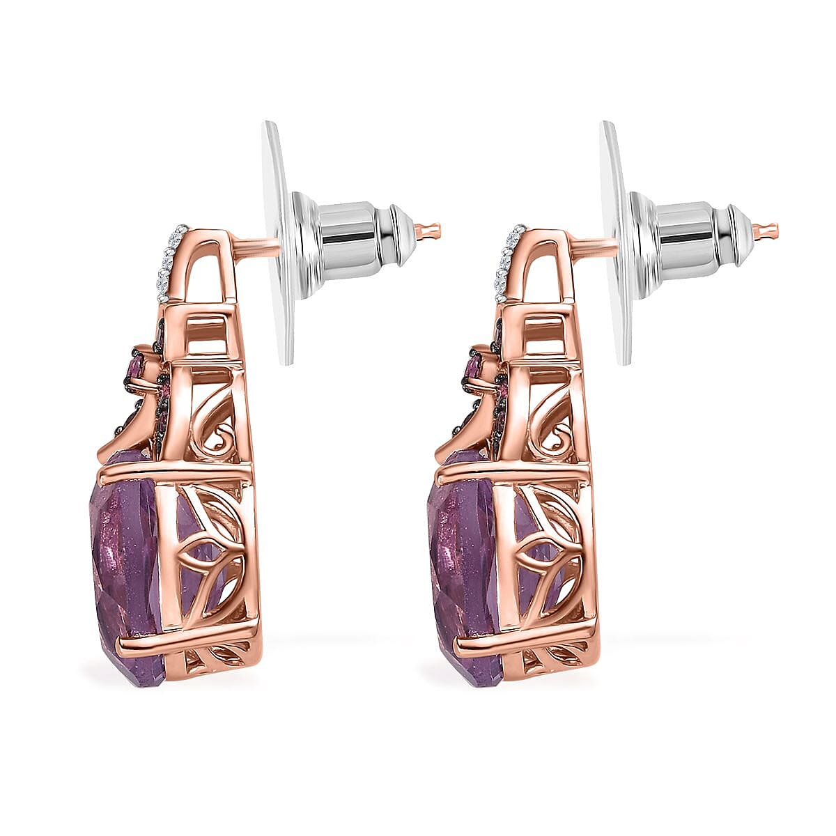 Buy Premium Rose De France Amethyst and Multi Gemstone Earrings in