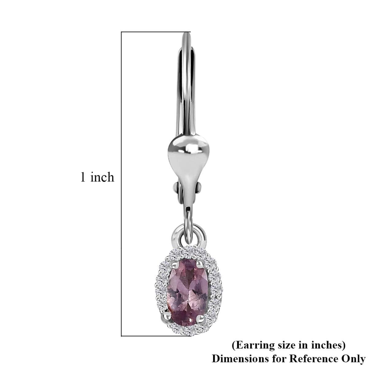 Premium Narsipatnam Pink Spinel and White Zircon Lever Back Earrings in Rhodium Over Sterling Silver 0.70 ctw image number 5