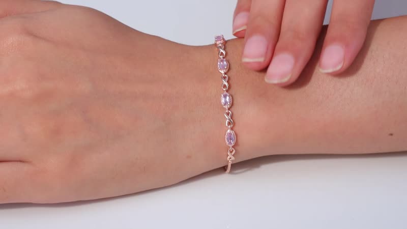 D'Joy Premium Narsipatnam Pink Spinel Bolo Bracelet in 18K Vermeil Rose Gold Over Sterling Silver 1.30 ctw