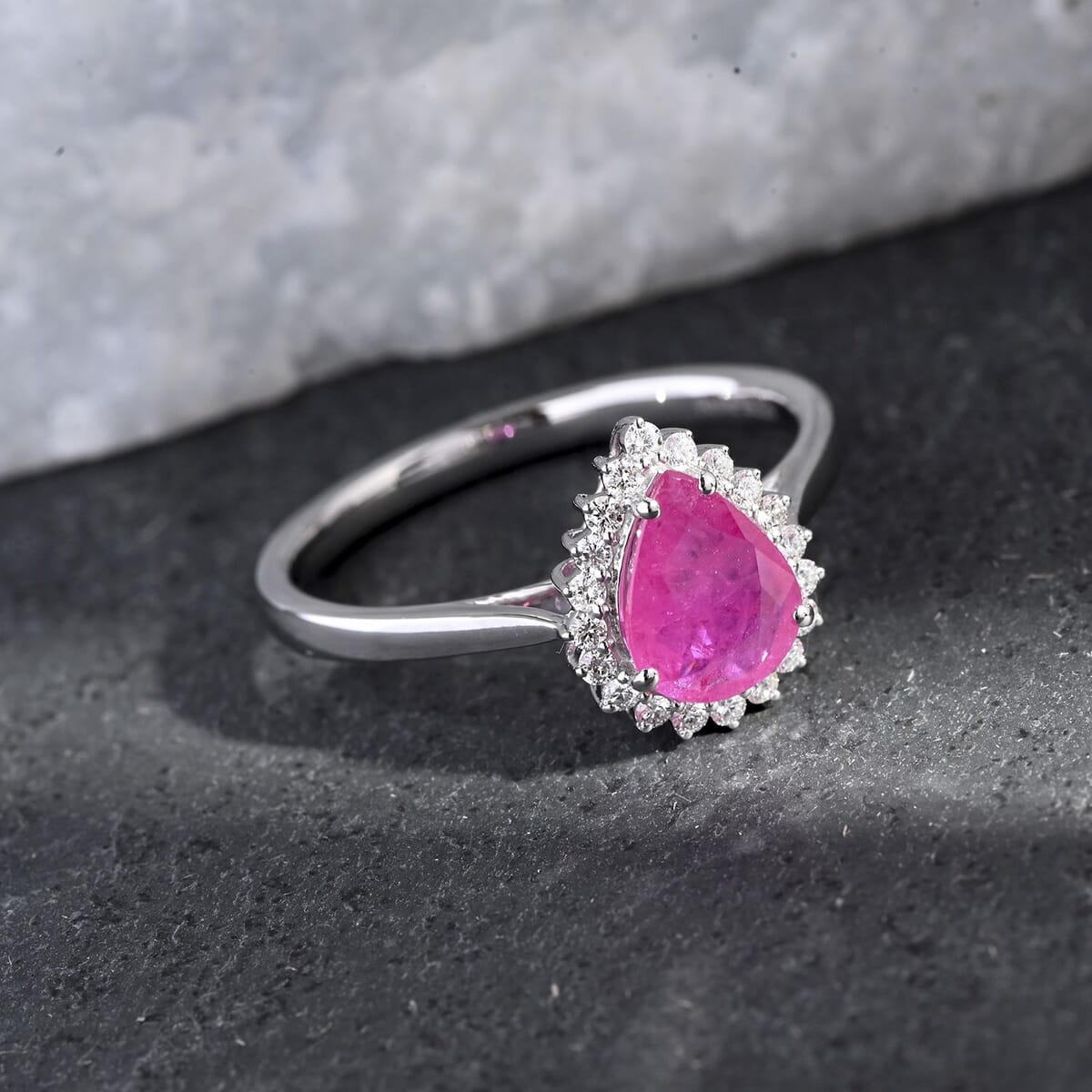 Certified & Appraised Rhapsody 950 Platinum AAAA Mozambique Ruby and E-F VS Diamond Ring (Size 6.5) 2.05 ctw image number 1