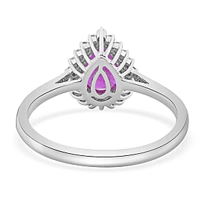 Rhapsody AAAA Montepuez Ruby, Diamond Halo Ring in 950 Platinum 2.05 ctw (Size 7.0)