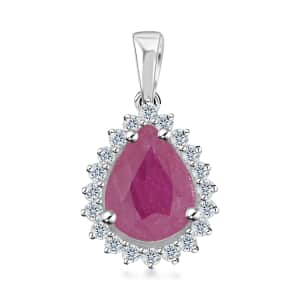 Certified & Appraised Rhapsody 950 Platinum AAAA Mozambique Ruby and E-F VS Diamond Pendant 2.05 ctw