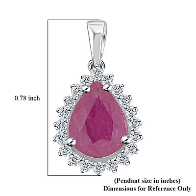 Certified & Appraised Rhapsody 950 Platinum AAAA Mozambique Ruby and E-F VS Diamond Pendant without Chain 2.05 ctw