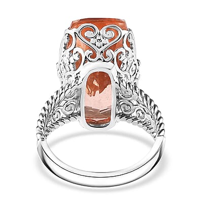 Morganique Quartz (Triplet) Dragonfly Ring in 18K Vermeil RG and Rhodium Over Sterling Silver (Size 10.0) 13.85 ctw