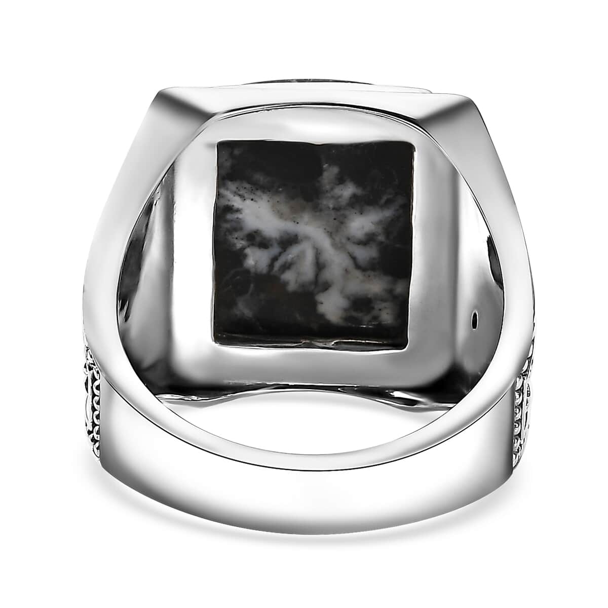 Artisan Crafted White Buffalo Men's Ring in Sterling Silver (Size 10.0) 11.60 ctw image number 4