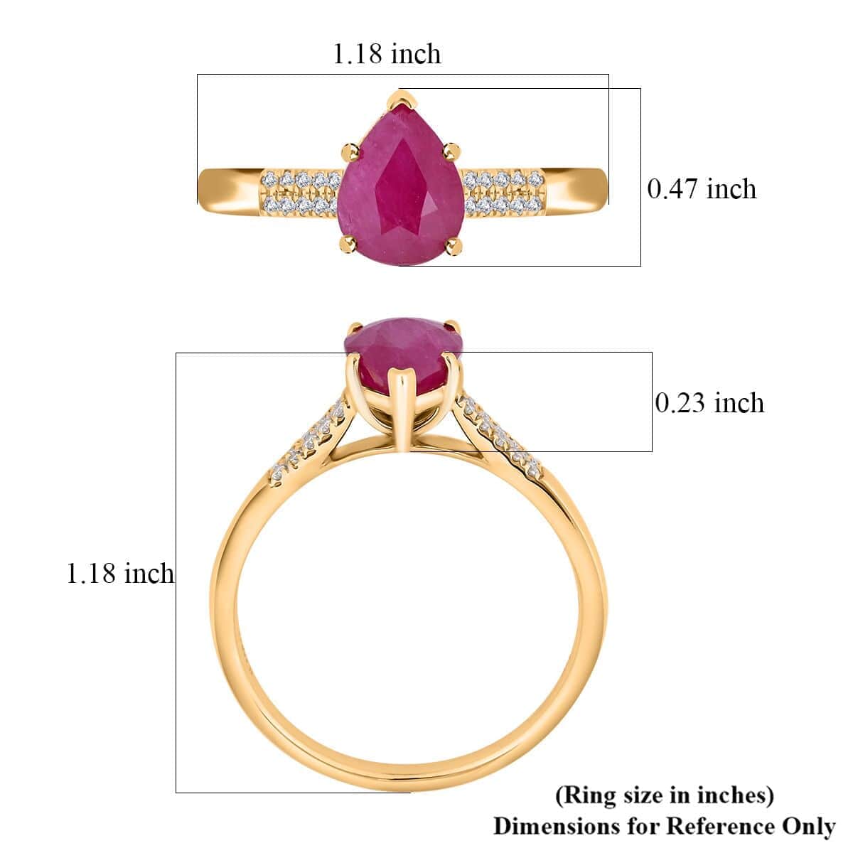 Certified & Appraised Iliana 18K Yellow Gold AAAA Mozambique Ruby, Diamond (G-H, SI) Ring (Size 10.0) 2.15 ctw image number 4