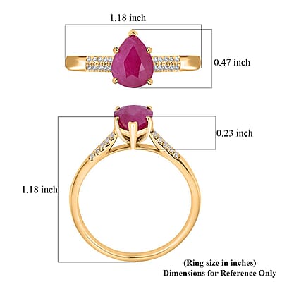 Iliana AAA Mozambique Ruby and G-H SI Diamond 2.15 ctw Ring in 18K Yellow Gold (Size 5.0)