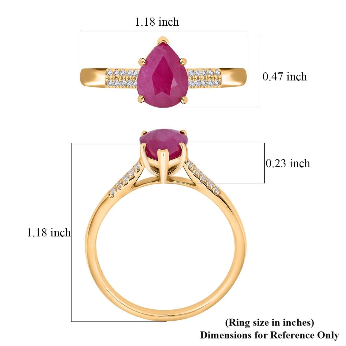 Certified & Appraised Iliana AAAA Mozambique Ruby and G-H SI Diamond 2.15 ctw Ring in 18K Yellow Gold (Size 6.0) image number 4