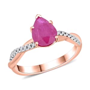 Certified & Appraised Luxoro AAA Montepuez Ruby and G-H I2 Diamond 2.10 ctw Ring in 14K Rose Gold (Size 10.0)