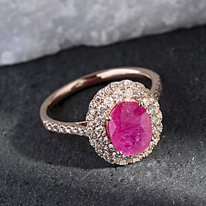 Luxoro AAA Montepuez Ruby, Diamond Ring in 14K Rose Gold 2.85 ctw (Size 5.5)