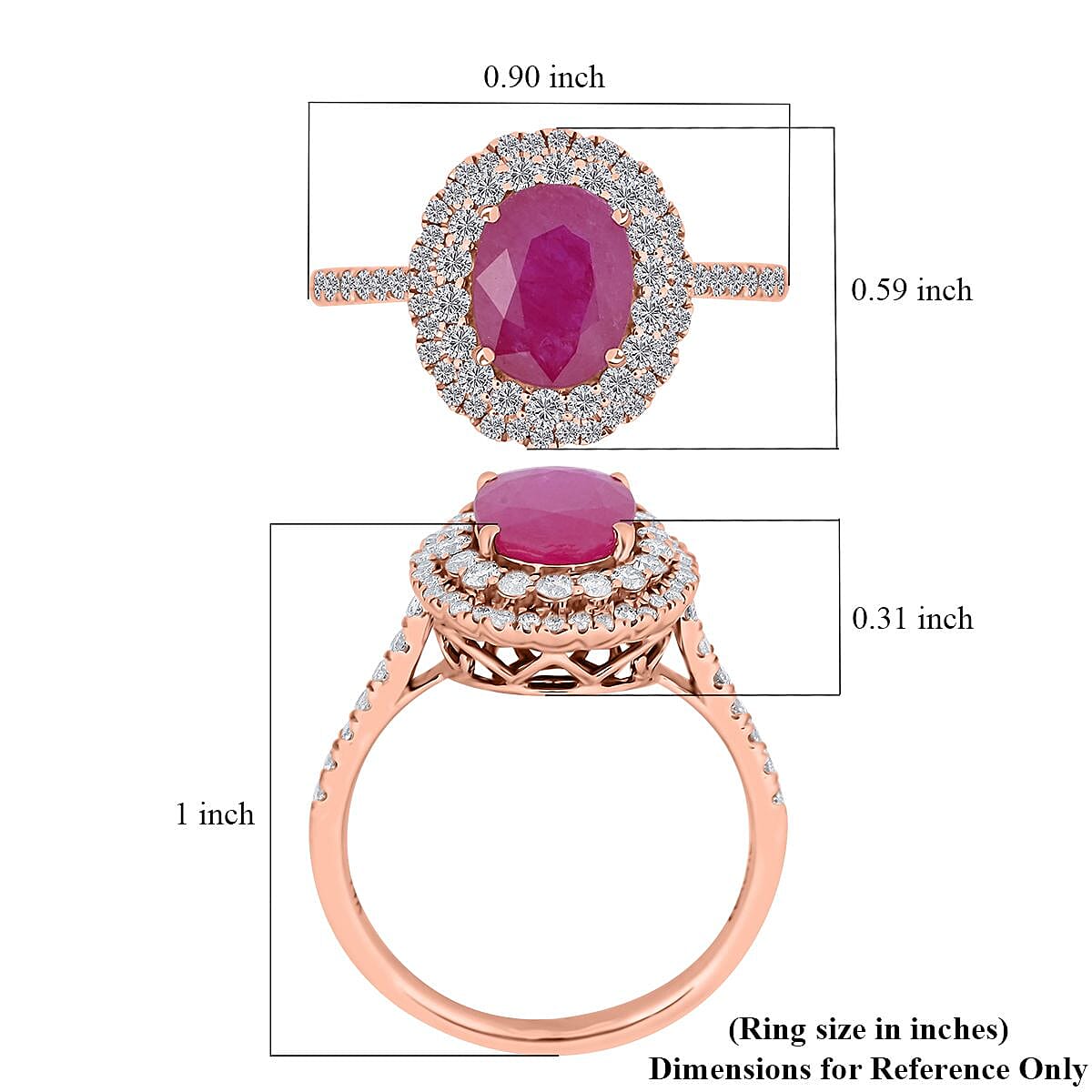 Luxoro AAA Montepuez Ruby, Diamond Ring in 14K Rose Gold 2.85 ctw (Size 9.5) image number 5